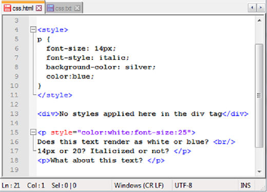 Inline CSS and HTML combined in a single file